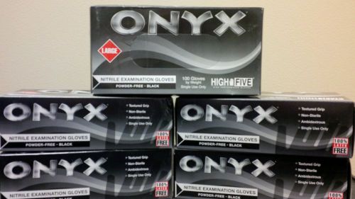 HIGH FIVE ONYX LARGE BLACK NITRILE GLOVES X 500