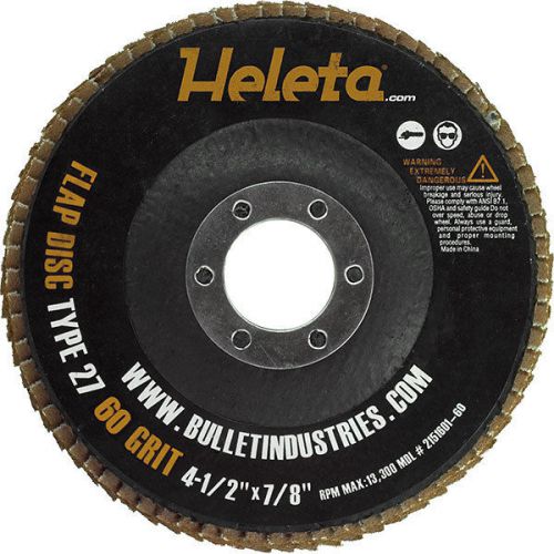 10pk flap discs 4.5&#034; x 7/8&#034; -60 grit (a/o-type27) for sale