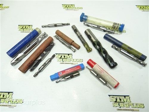 Nice lot of 11 hss single and double end mills 1/8&#034; to 3/4&#034; cleveland for sale