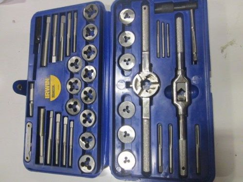 Irwin hanson 39 pc  tap and die set #4 through 1/2&#034; nc, nf &amp; npt slightly used for sale