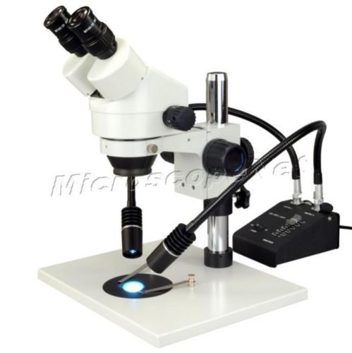 Omax high quality 7-45x zoom binocular stereo microscope+6w goosenecks led light for sale
