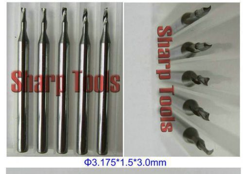 5pcs single flute carbide spiral cutter aluminum cnc router bits 1.5mm 3mm for sale