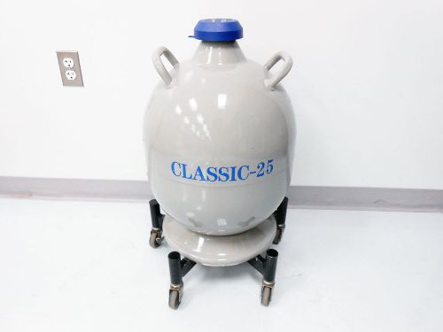 Taylor-wharton classic-25 liquid nitrogen storage tank n2 with mobile cart for sale