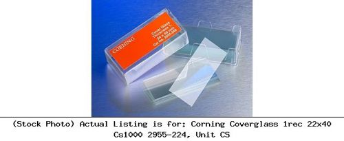 Corning coverglass 1rec 22x40 cs1000 2955-224, unit cs microscope accessory for sale