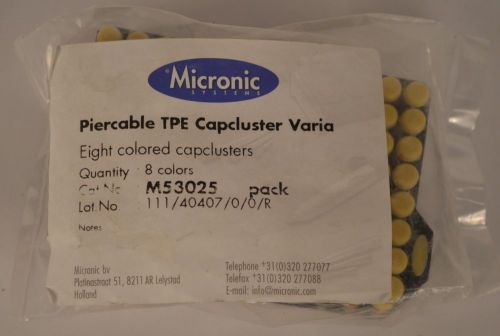 Pack of 8 Micronic M53025 Piercable TPE Capcluster Various color tube caps