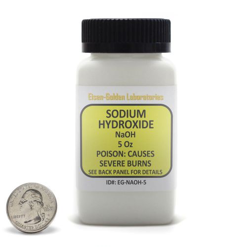 Sodium Hydroxide [NaOH] 99% ACS Grade Powder 5 Oz in an Easy-Pour Bottle USA