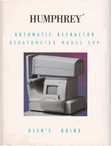 Humphrey 599  Autorefractor Keratometer User Manual PDF