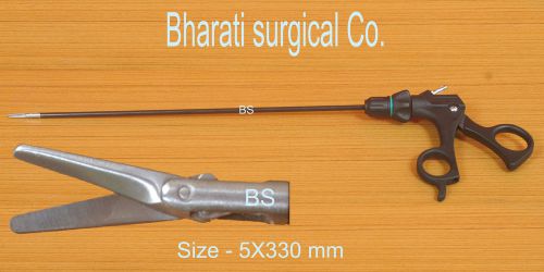 Laparoscopy Endoscopy Double Action Scissors straight Upper Blade, Serrated 1