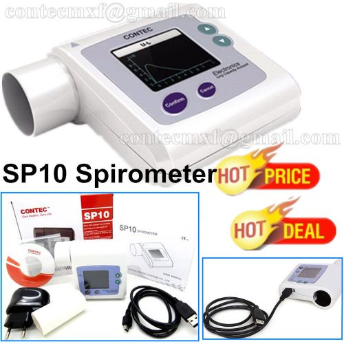 CONTEC CE&amp;FDA NEW SP10 Digital Spirometer,Lung Volume Device,color LCD,software