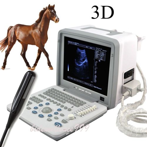 12&#034; LCD Portable Digital Ultrasound Scanner 7.5MHz Rectal Probe 3D Veterinary CE