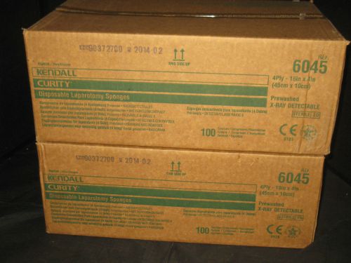 2 cases kendall curity 6045 laparotomy gauze sponges 4 ply 18&#034; x 4&#034; 200 count for sale