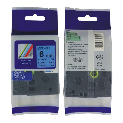 Nextpage label tape tze-511  black on blue 6mm*8m compatible for gl100,pt200 for sale