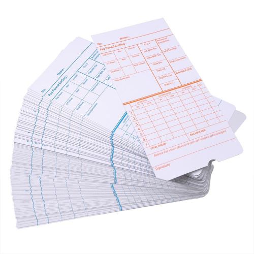 200 Weekly Thermal Time cards Cards For Time Clock Employee Attendance Recorder