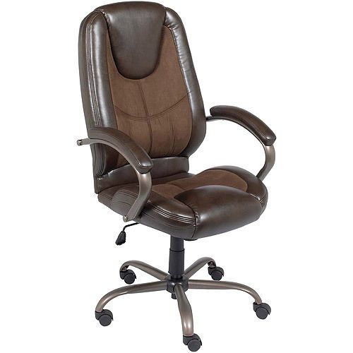 Z-Line Designs Espresso Leather Deluxe Memory Foam Office Chair Back Support
