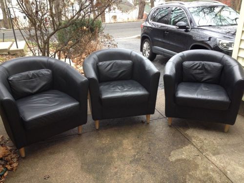 IKEA TULLSTA CHAIR BLACK LEATHER - LOT OF 3 - GREAT CONDITION