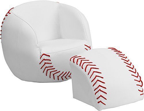 Flash Furniture Kids Baseball Chair and Footstool