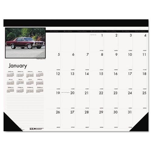 House of Doolittle™ Classic Cars Photographic Monthly Desk Pad Calendar, 22 x 17