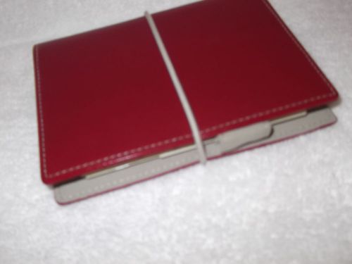 FILOFAX DOMINO Leather  Book Calendar Pocket Organizer  4.5&#034; x 5.5&#034; Red   3/4&#034;