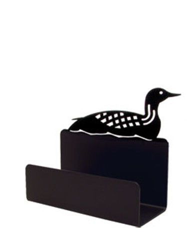 Wrought Iron Business Card Holder Loon Desk Desktop Office Decor Duck Bird