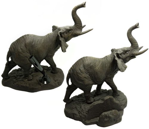Unique Solid Metal Elephant Card and Pen Holder for the Office