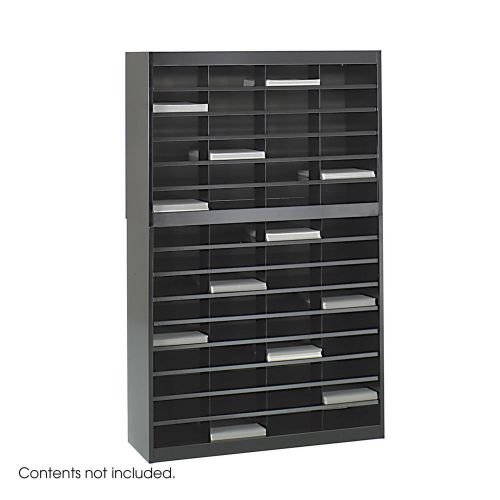 Steel literature organizer with 60 letter-size compartments black for sale