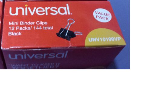 (12) 144 Universal Mini Binder Clips  - UNV10199VP