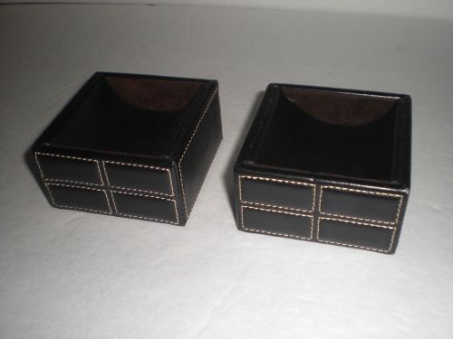 STAPLES FAUX  LEATHER CLIP HOLDER LOT OF 2