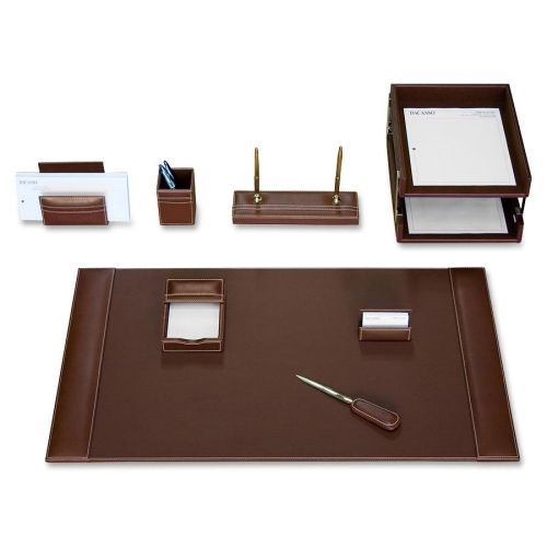 Dacasso Rustic Brown Leather 10-Piece Desk Set - DACD3220