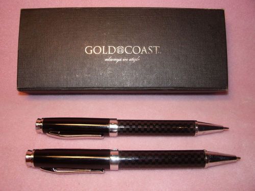Gold Coast Black Ink Pen &amp; Pencil Desk Set &#034;in box&#034;