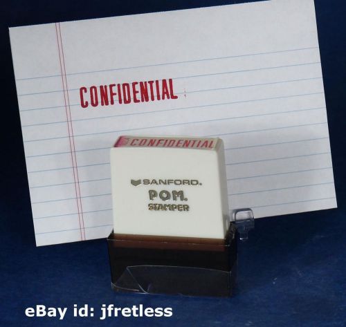 Sanford 0021 CONFIDENTIAL Red Pre-Inked Self-Inking Rubber Stamp Vintage POM A