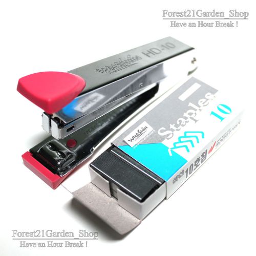 Whashin Mini Stapler HD-10W,Free Gift Staples1000 Pcs - Pink Color