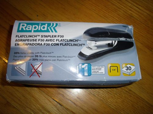 New ! Rapid F30 Flat Clinch Stapler 30 Sheets Capacity Half Strip RPD76082