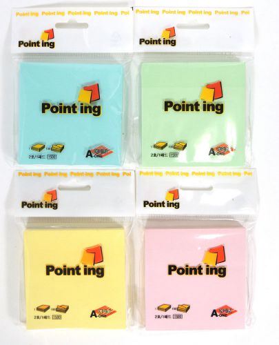 A-One Pointing-2 4Pads(400sheets) POST IT Sticky Notes Notepads 75X75mm 3X3&#034;