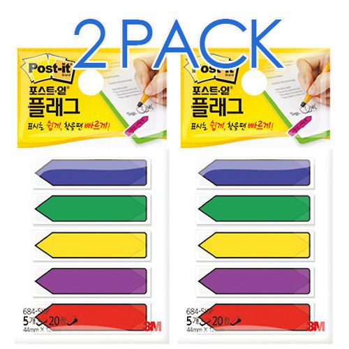 2qty x 3M Post-it Flag 684-5KP Arrow Type  Bookmark Point Sticky Note Index Tabs