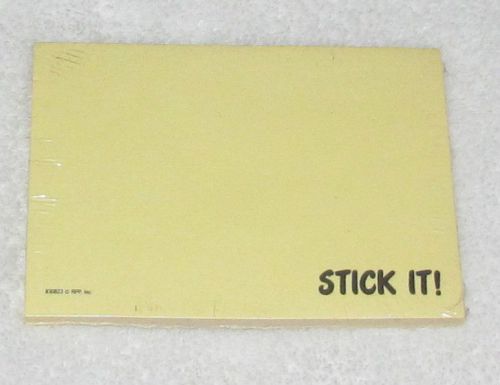 NEW! VINTAGE 3M YELLOW POST-IT NOTES PAD &#034;STICKY IT!&#034; 50 SHEETS RECYCLED PAPER