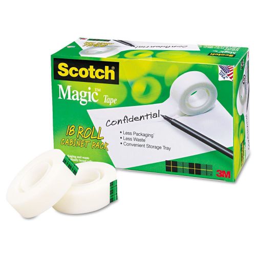 Scotch 810 Magic Tape 3/4&#034;x1,000&#034; 18 Rolls Cabinet Pack - Brand New Item