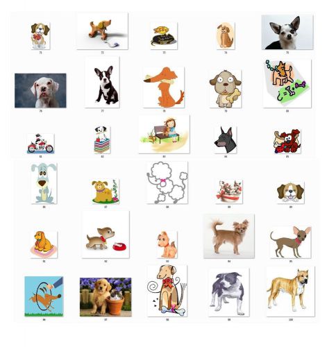 30 Square Stickers Envelope Seals Favor Tags Dogs Buy 3 get 1 free (d3)