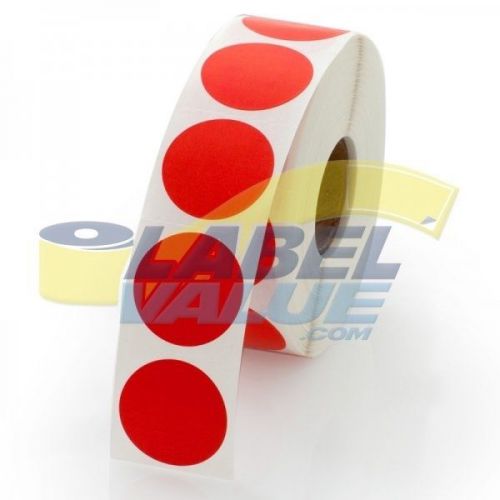 1&#034; Round Labels Red LV-1CR