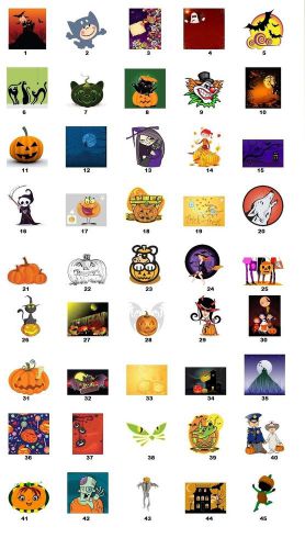 30 Personalized Return Address Labels Cartoon Halloween (H6)