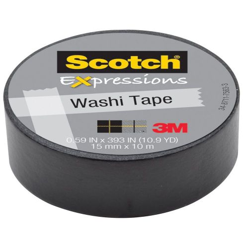 Scotch Expressions Washi Tape, .59&#034; x 393&#034;, Black