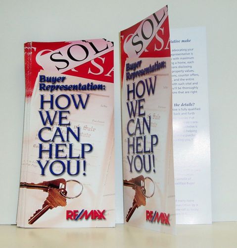 RE/MAX Buyers Representation &#034;How We Can Help You!&#034; Pamphlets 50 count