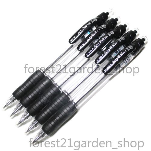5 pcs dong-a anyball 501 ergonomiccal rubber grip ball point pen - 0.5mm black for sale