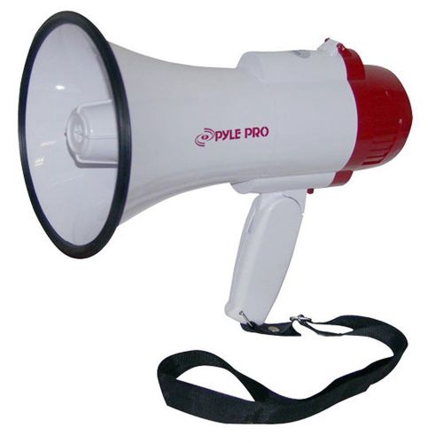 Pyle PMP30 Megaphone Bullhorn Pro 30W Handheld White W/Siren