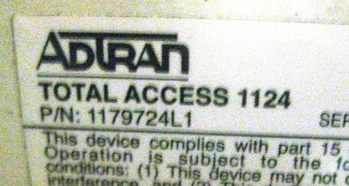 ADTRAN 1179724L1 TA1124 DSLAM TA 1124 T1 Total Access 1100 OSP ATM 24 ADSL Ports