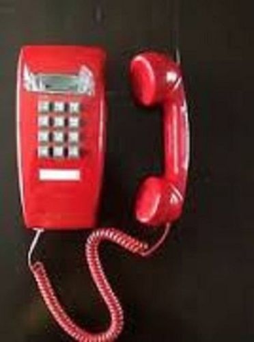 NEW: Cortelco Analog Wallphone (Red) PN:255447-VBA-20M with walljack