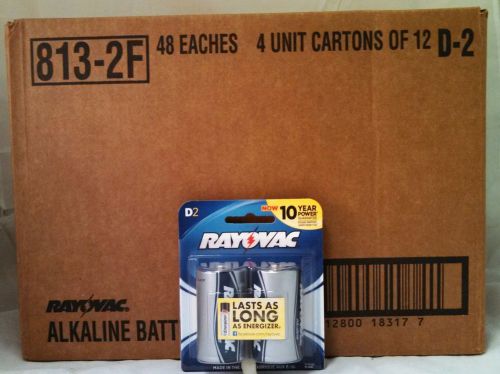 Rayovac Alkaline D Batteries 2-Pack Retail Packs - Case of 48 &#034;Wholesale&#034;