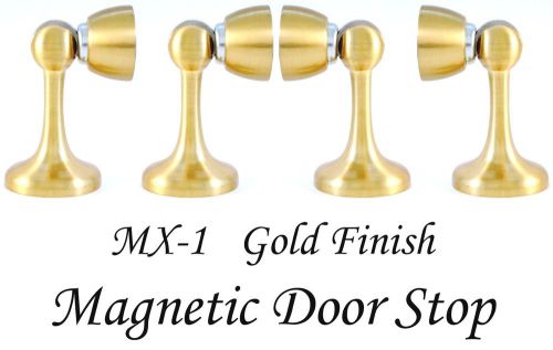 Lot of 4 ~ mx2 gold finish magnetic door stop ~ commercial grade quality for sale