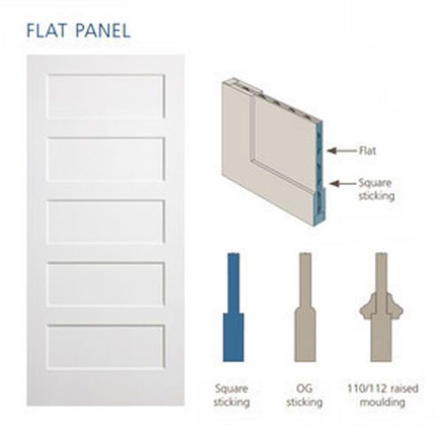 Custom Carved 2 Panel Full Arch Top Flat Panel Primed Solid Core Wood Doors Door
