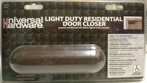 Brown Door Closer Light Duty Aluminum Residential Hold-Open Feature