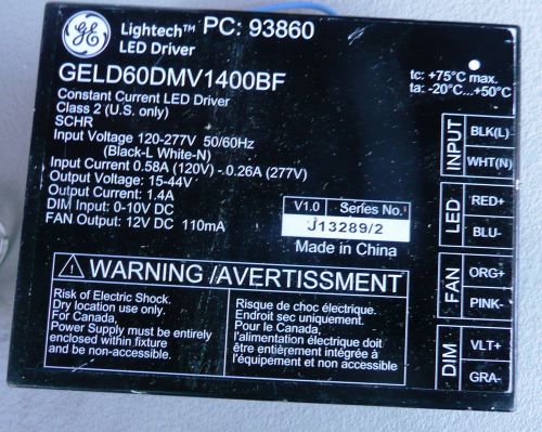 GE Lightech LED driver GELD60DMV1400BF